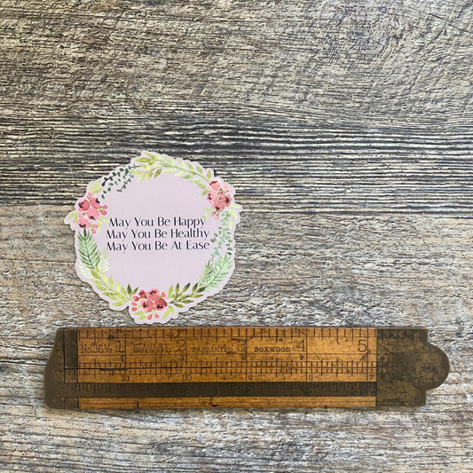 Buddhist Prayer Sticker-May You Be Happy-Healthy-At Ease | Buddhist Gifts | Mettā Meditation | Gift For Meditator | Buddhist Recovery Store