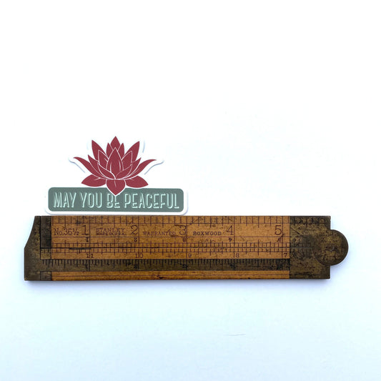 May You Be Peaceful Red Lotus Die Cut Sticker – Buddhist Sticker | Made in USA