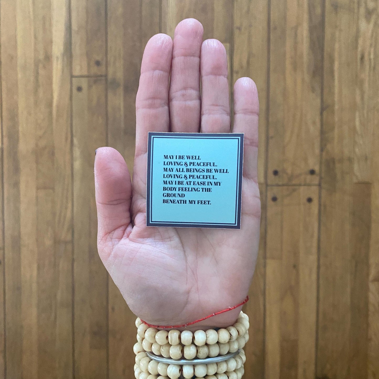 Buddhist Prayer 2" Square Vinyl Sticker "May All Beings Be Well-Loving-Peaceful" | Mettā Prayer Sticker | Made in the USA